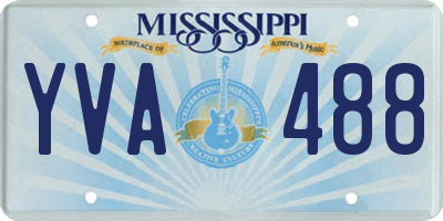MS license plate YVA488
