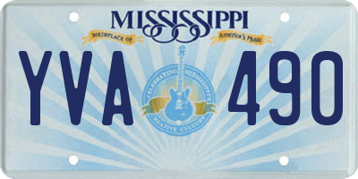 MS license plate YVA490