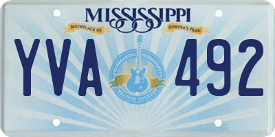 MS license plate YVA492