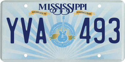 MS license plate YVA493