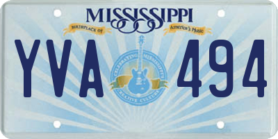 MS license plate YVA494