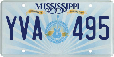 MS license plate YVA495