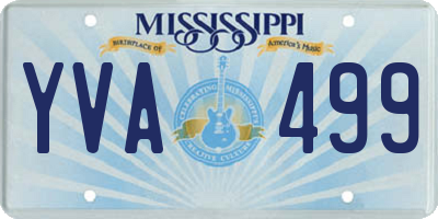 MS license plate YVA499
