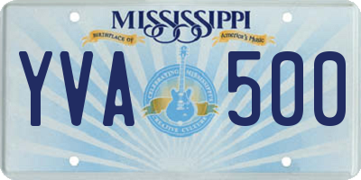 MS license plate YVA500