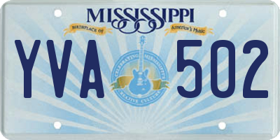 MS license plate YVA502