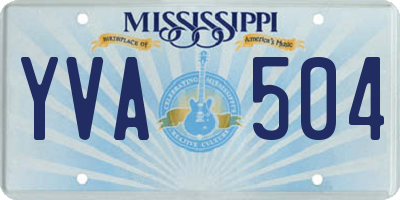 MS license plate YVA504