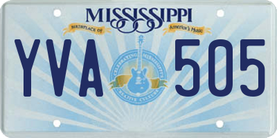 MS license plate YVA505