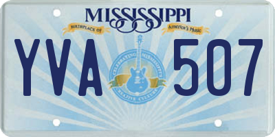 MS license plate YVA507