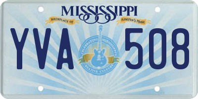 MS license plate YVA508