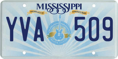 MS license plate YVA509