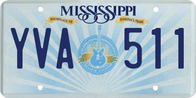 MS license plate YVA511