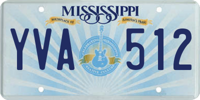 MS license plate YVA512