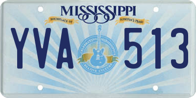 MS license plate YVA513