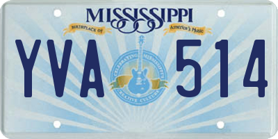 MS license plate YVA514