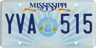MS license plate YVA515