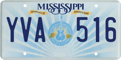 MS license plate YVA516