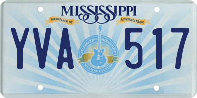MS license plate YVA517