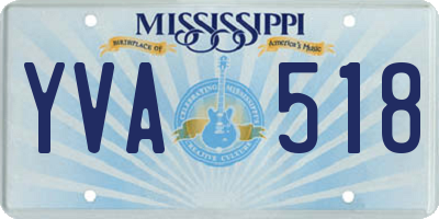 MS license plate YVA518