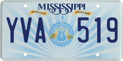 MS license plate YVA519