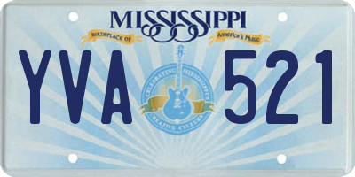 MS license plate YVA521