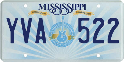 MS license plate YVA522