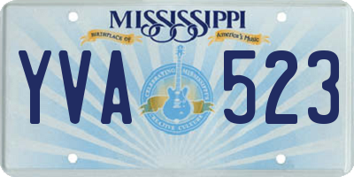 MS license plate YVA523