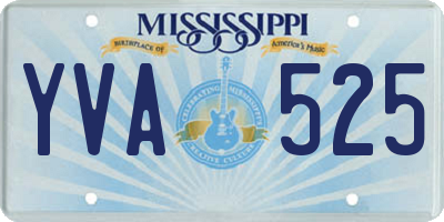 MS license plate YVA525