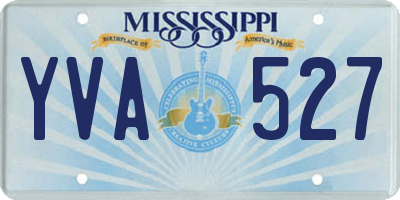 MS license plate YVA527