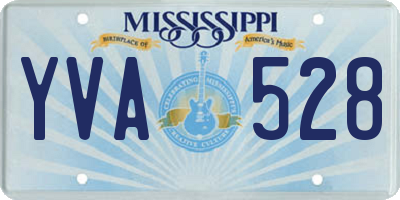MS license plate YVA528