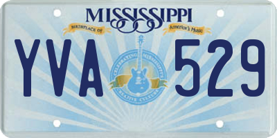 MS license plate YVA529