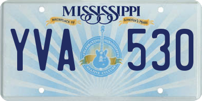 MS license plate YVA530
