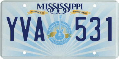 MS license plate YVA531