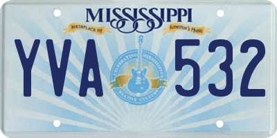 MS license plate YVA532