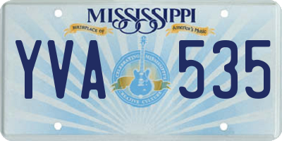 MS license plate YVA535
