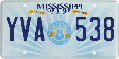 MS license plate YVA538
