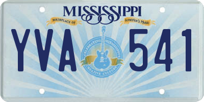 MS license plate YVA541