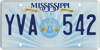 MS license plate YVA542