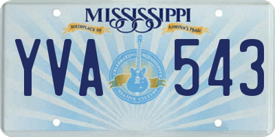 MS license plate YVA543