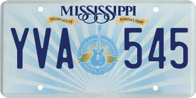 MS license plate YVA545
