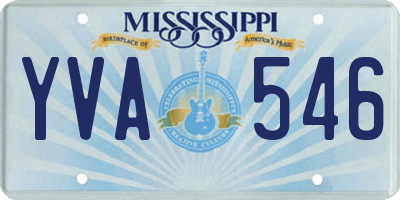 MS license plate YVA546