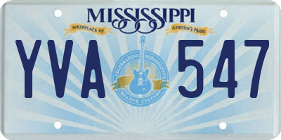 MS license plate YVA547