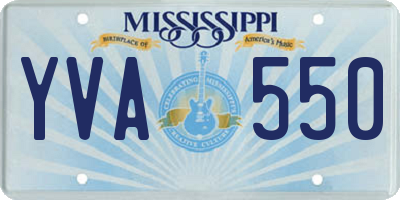 MS license plate YVA550