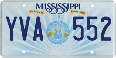 MS license plate YVA552