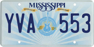 MS license plate YVA553