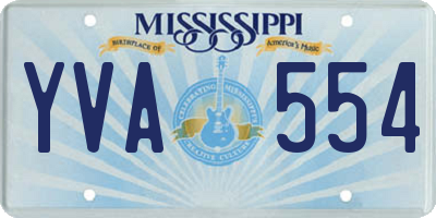 MS license plate YVA554