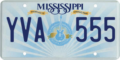 MS license plate YVA555