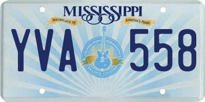 MS license plate YVA558