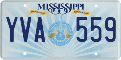 MS license plate YVA559