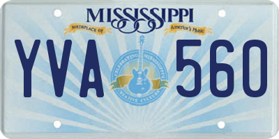 MS license plate YVA560