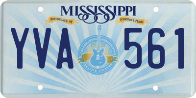 MS license plate YVA561